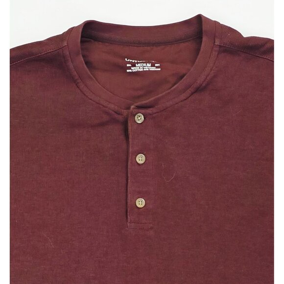 Untuckit Size Medium Mens Chocolate Brown Long Sleeve Pullover Logo Tag Henley - Picture 5 of 10